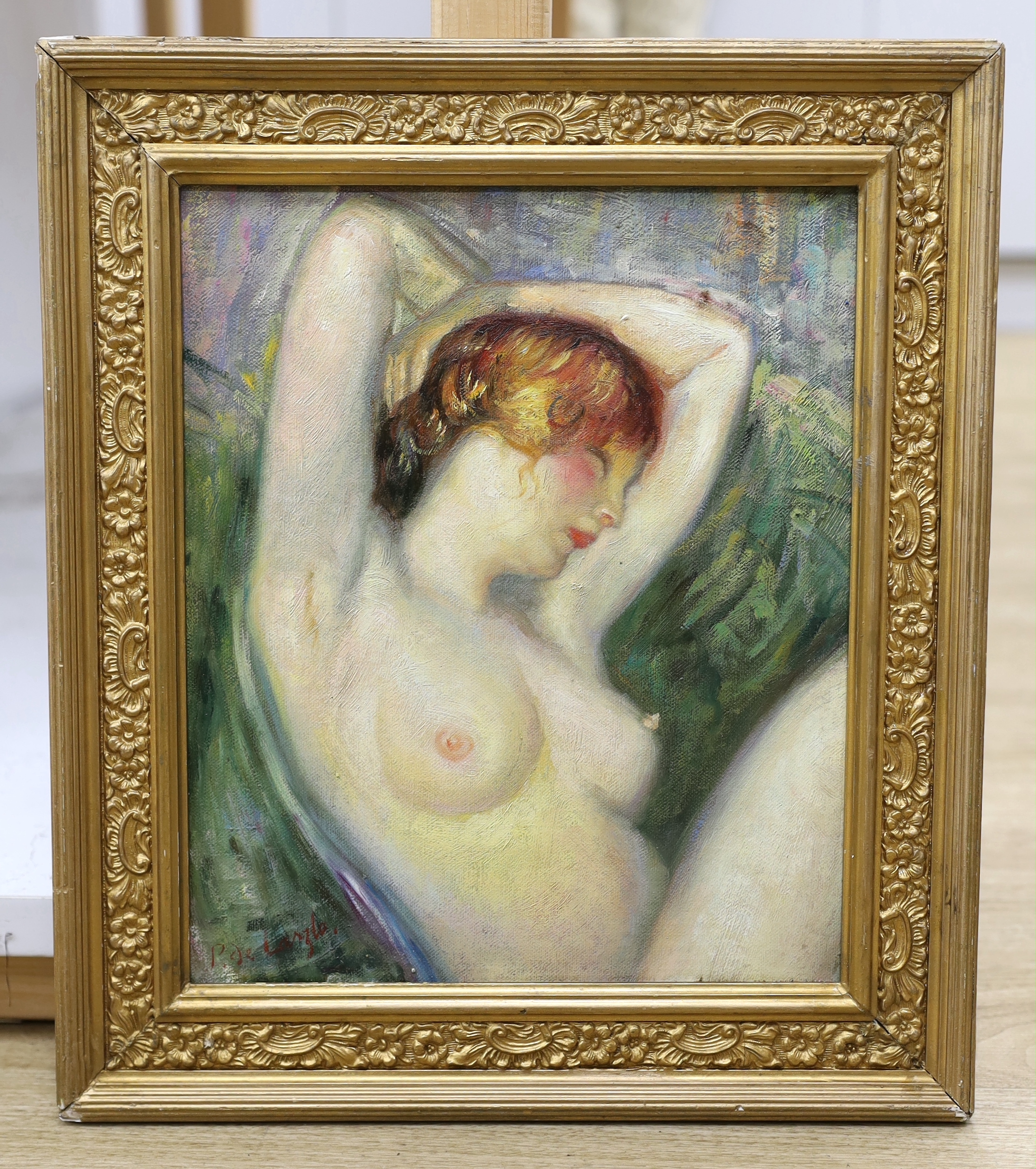 Impressionist oil on board, Study of a nude lady, 29 x 24cm